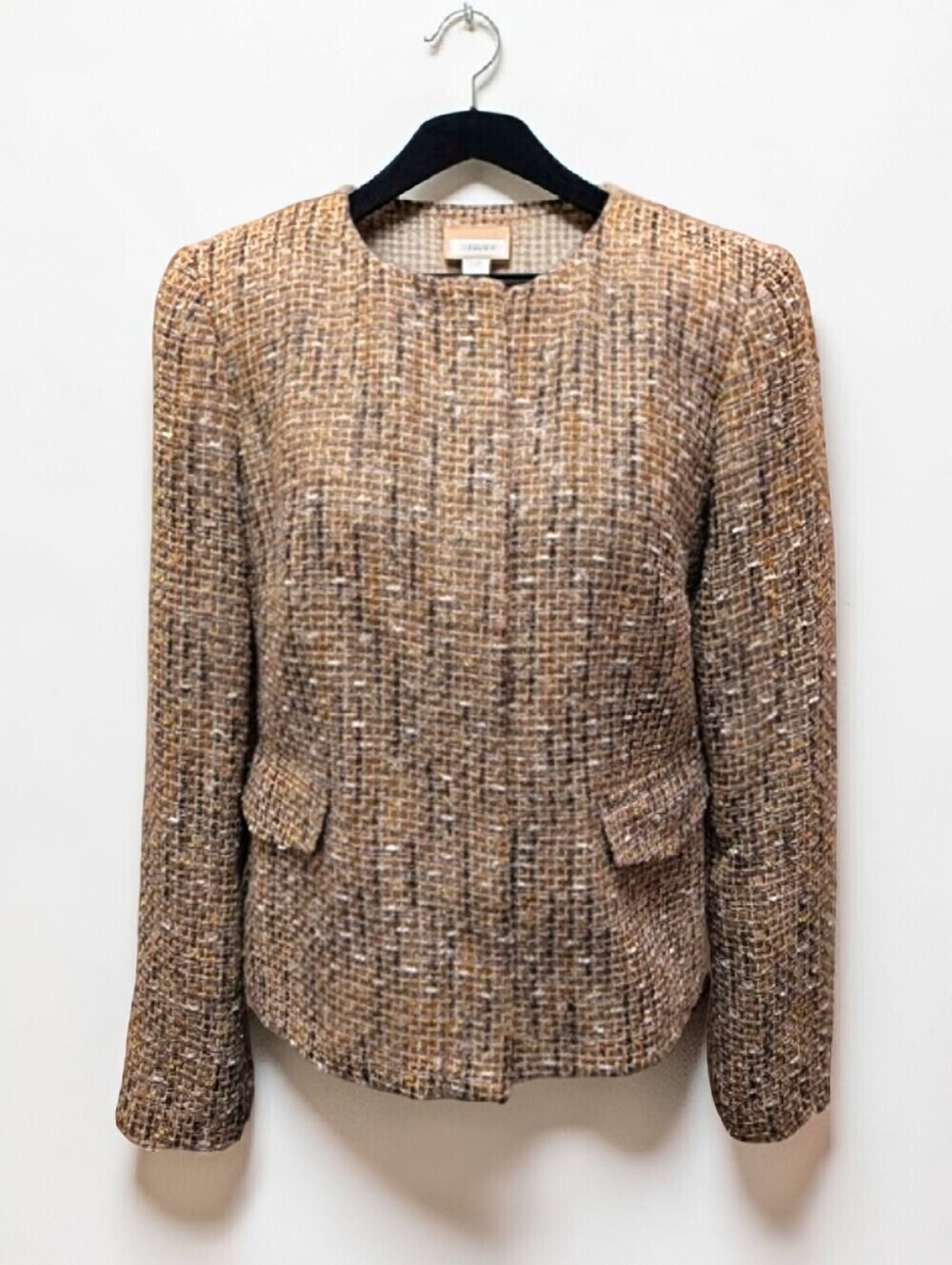 Talbots Gold Metallic Tweed Career Blazer Size 8